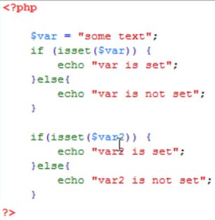 Пример кода PHP с использованием функции isset